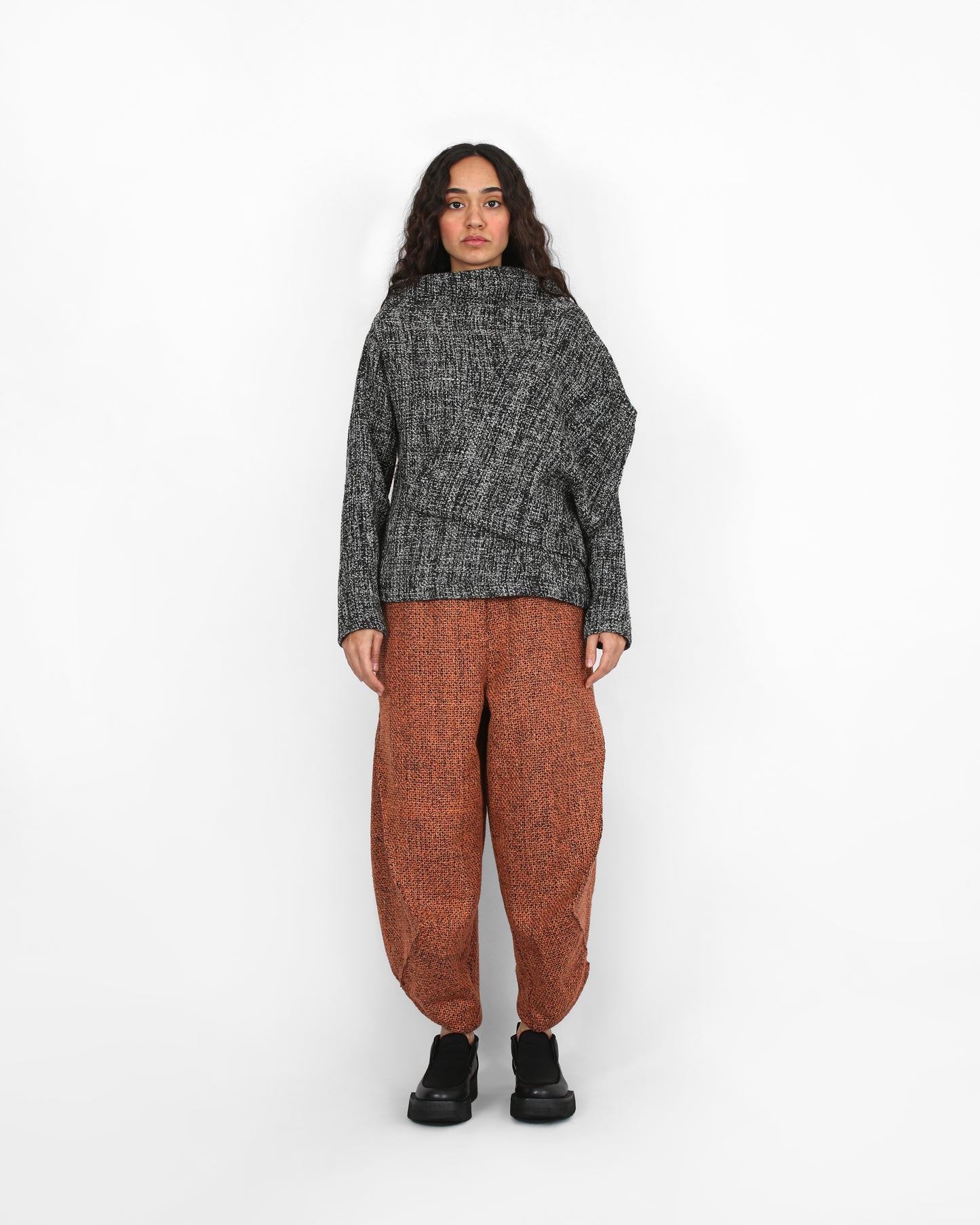 Sculpted Lotus Shirt - Gray Wool