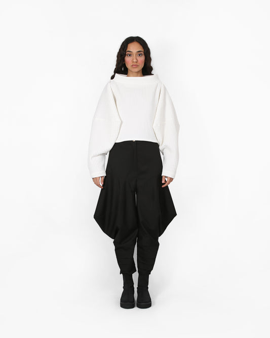 Geometric Cloak Shirt - White