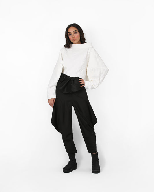 Geometric Spiral Pant - Black