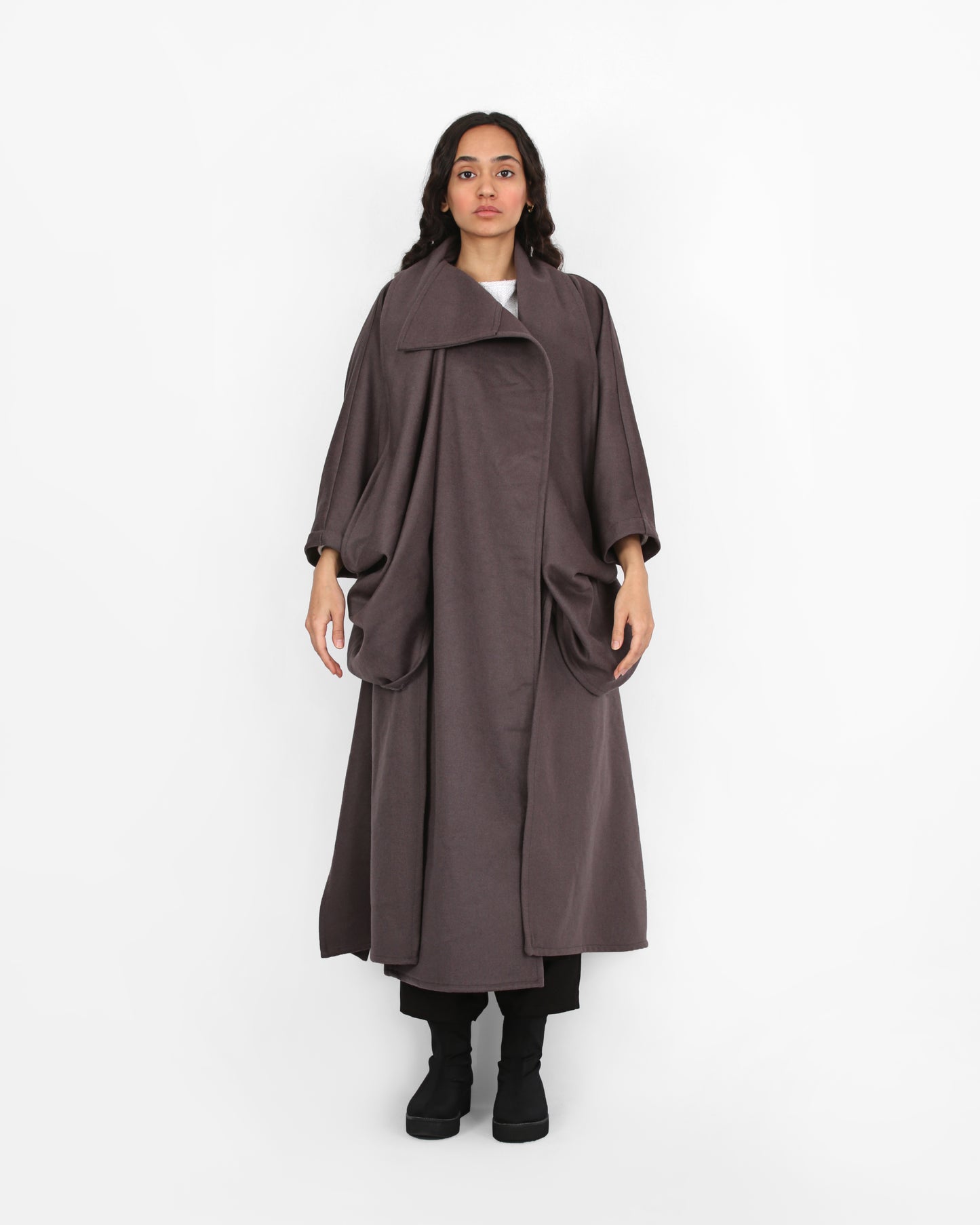 Draped Harmony Coat- Taupe
