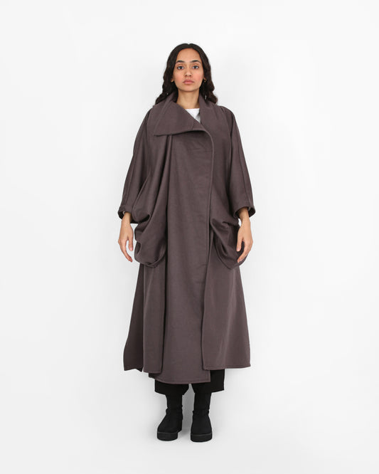 Draped Harmony Coat- Taupe
