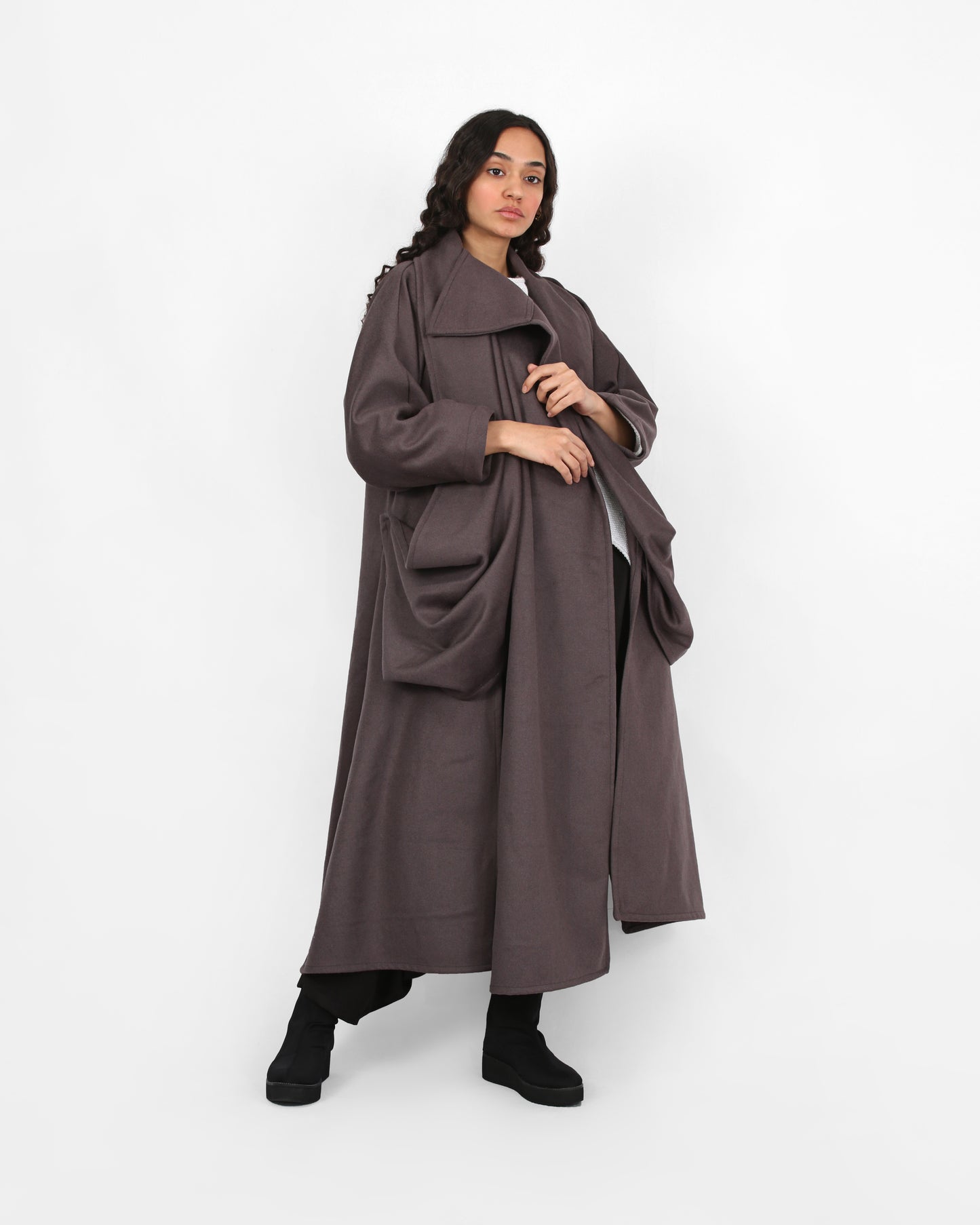 Draped Harmony Coat- Taupe