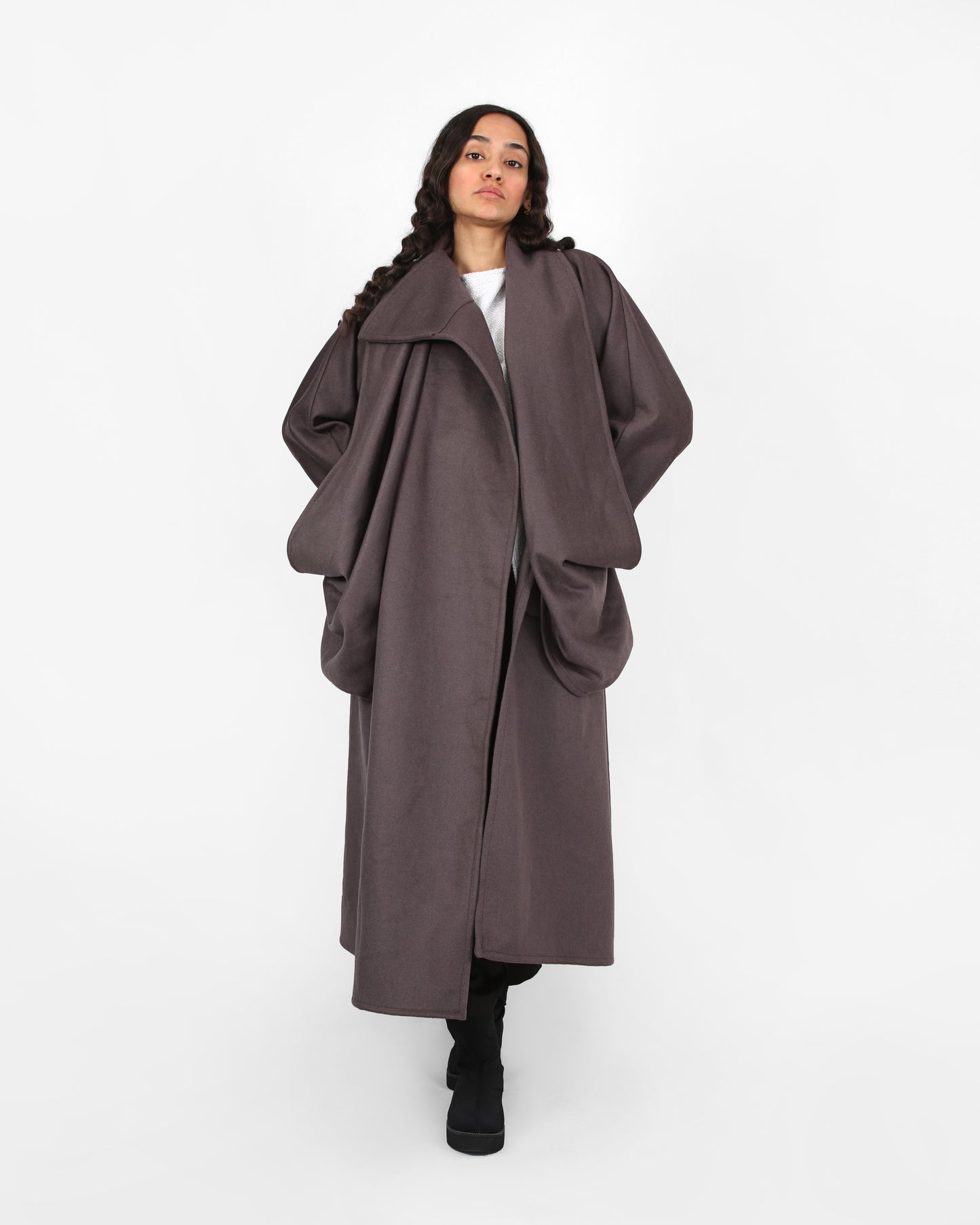 Draped Harmony Coat- Taupe