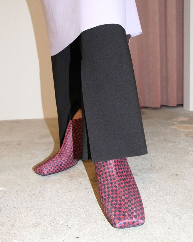 Rada Boot - Red & Navy Jacquard