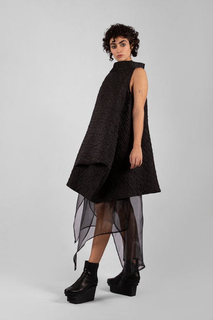 Fluid Geometry Dress - Black