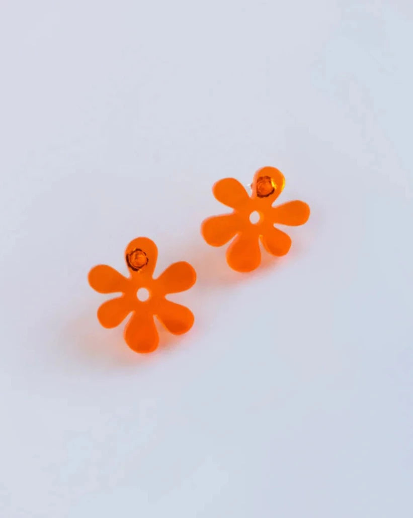 Wallflower Studs - Neon Orange
