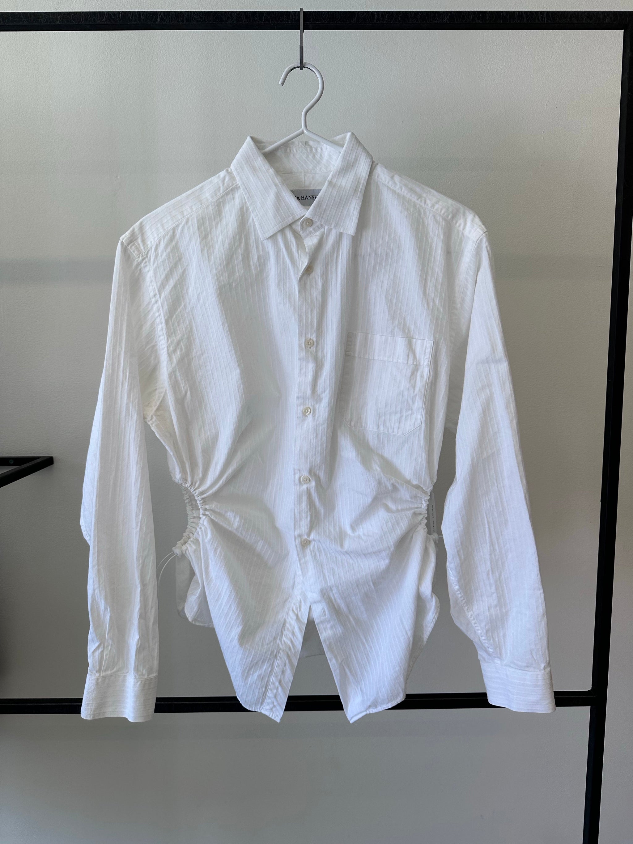 Bungee Shirt - White Textured Stripes