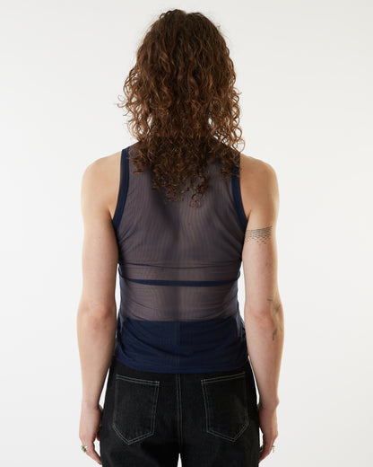 Gathered Bungee Tank - Midnight Mesh