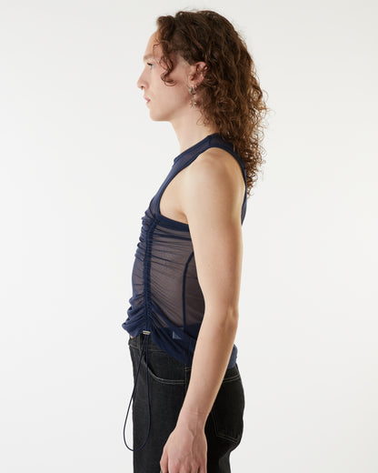 Gathered Bungee Tank - Midnight Mesh