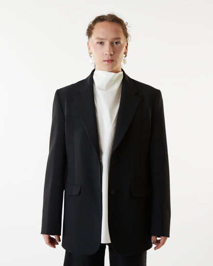 Oversize Yoke Blazer - Black