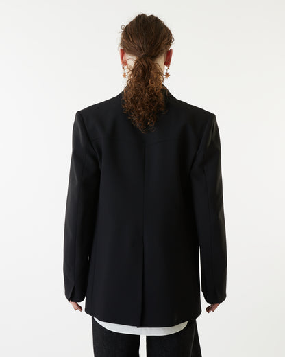 Oversize Yoke Blazer - Black