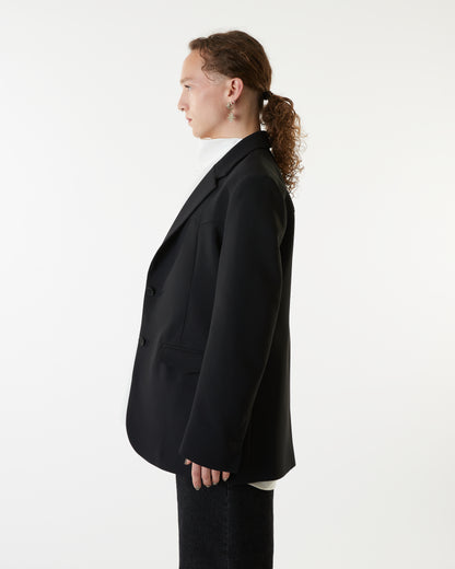 Oversize Yoke Blazer - Black