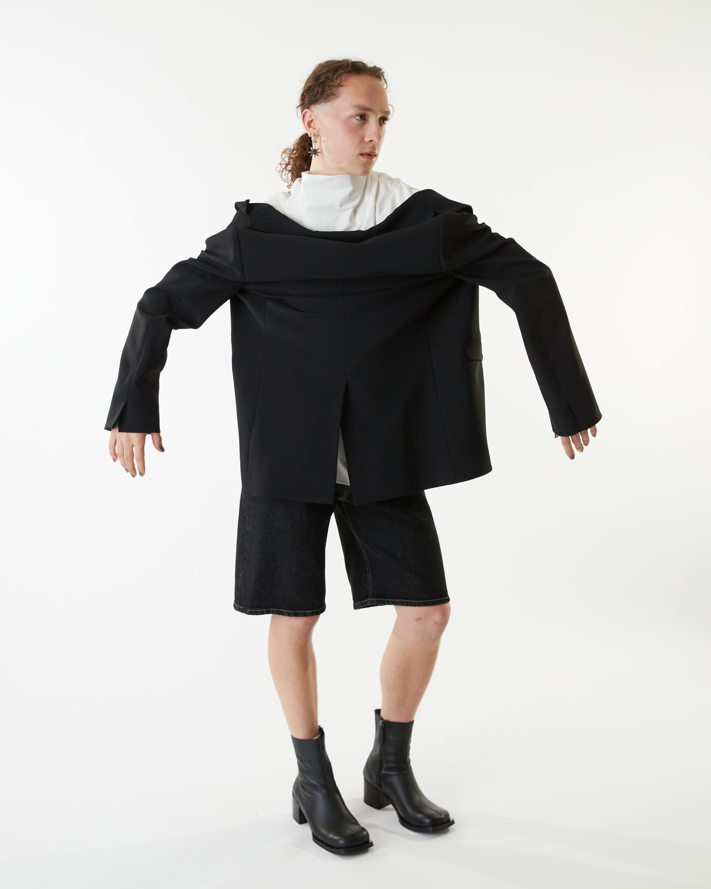 Oversize Yoke Blazer - Black