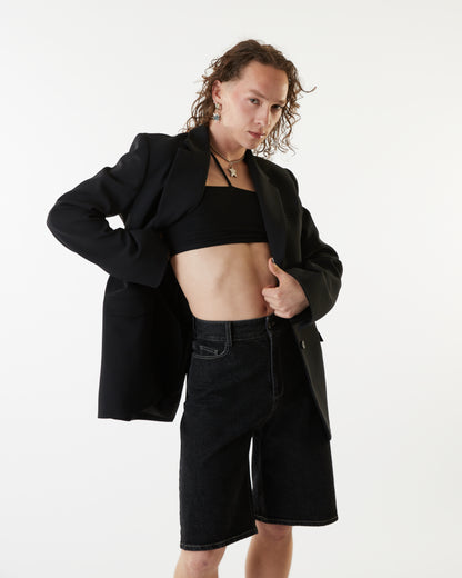 Oversize Yoke Blazer - Black