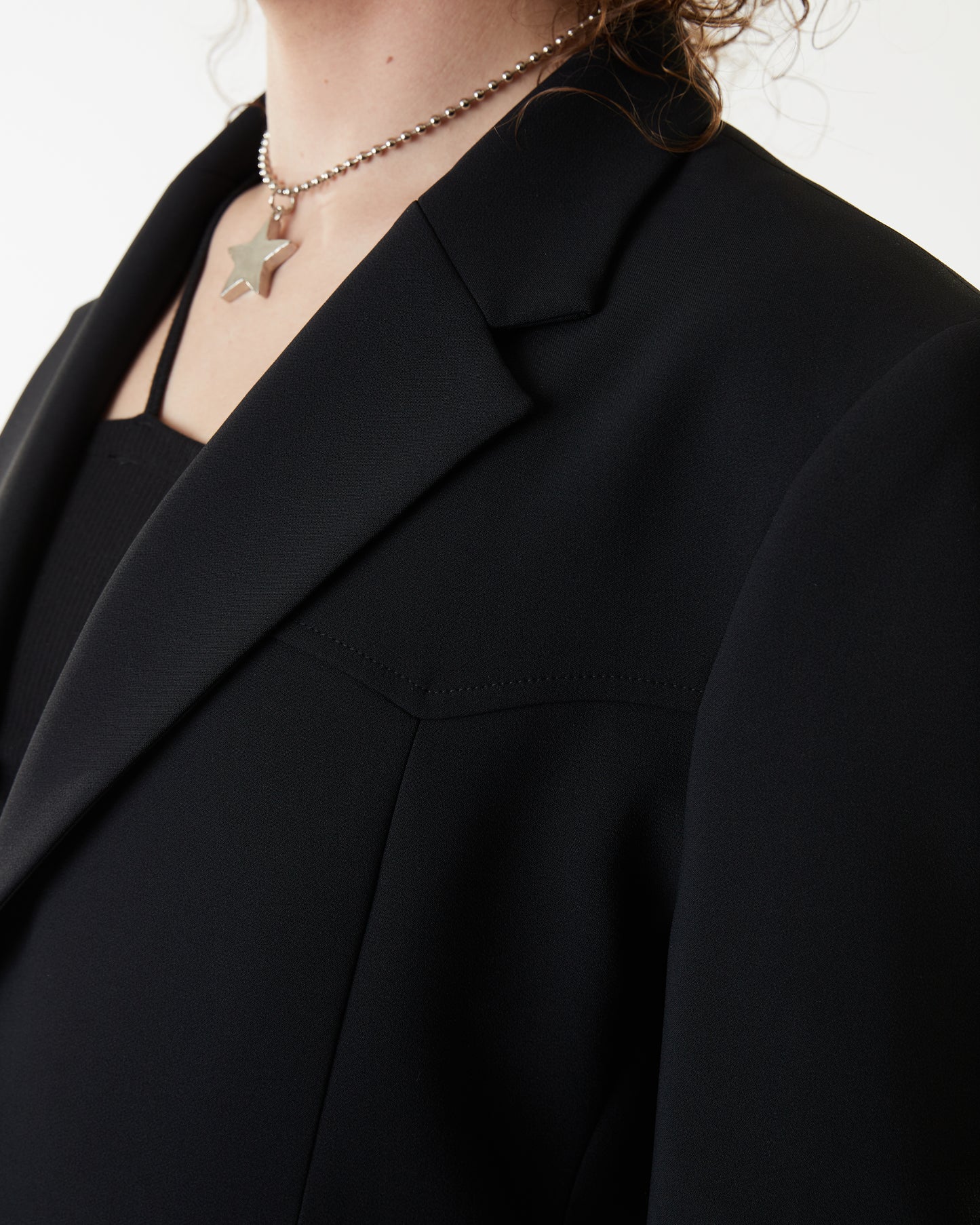 Oversize Yoke Blazer - Black