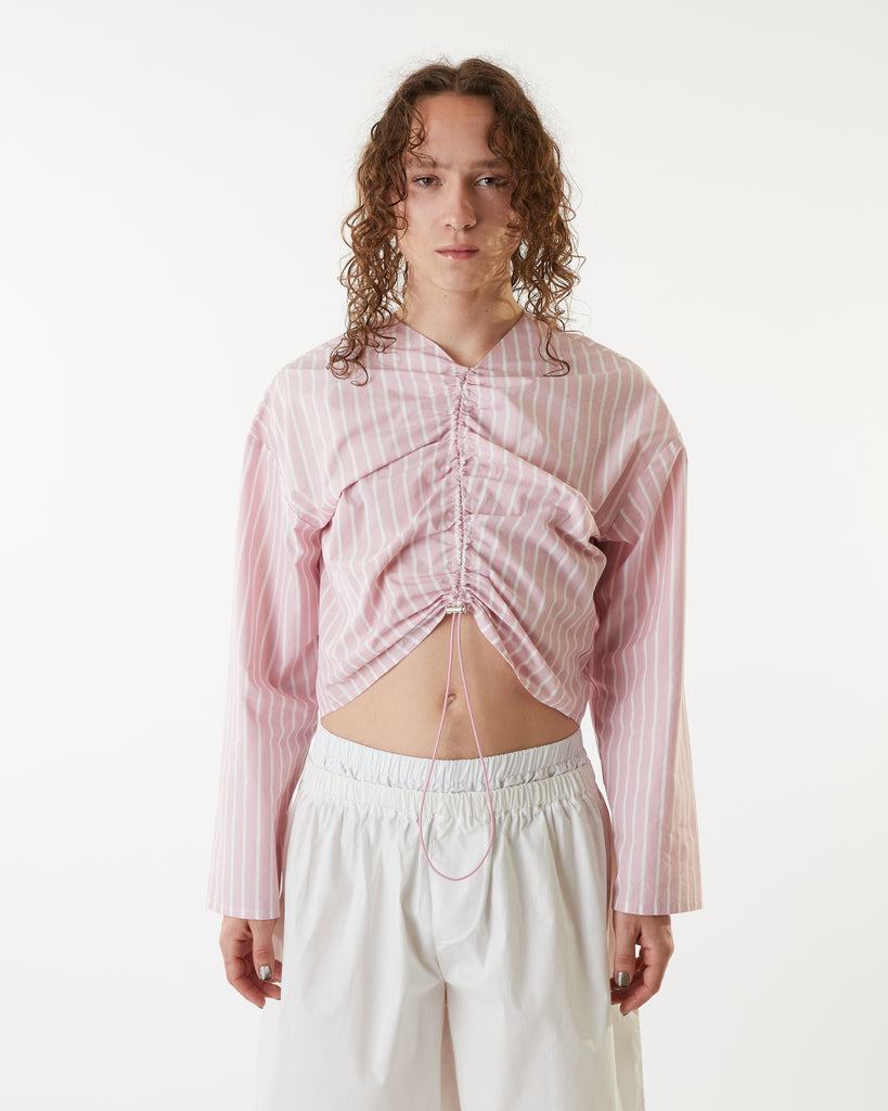 Bungee Gathered Long Sleeve Top - Rose