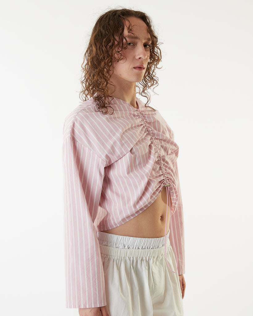 Bungee Gathered Long Sleeve Top - Rose