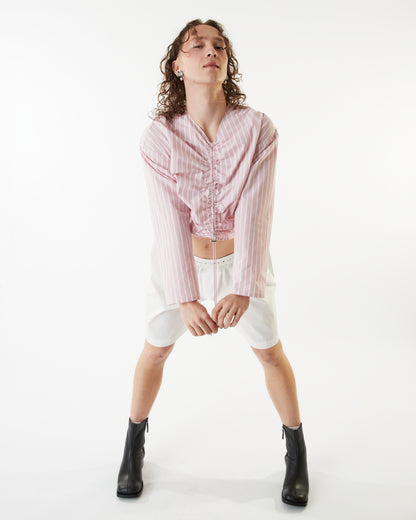 Bungee Gathered Long Sleeve Top - Rose