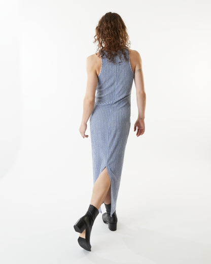 Racerback Maxi Dress - Cobalt Gingham