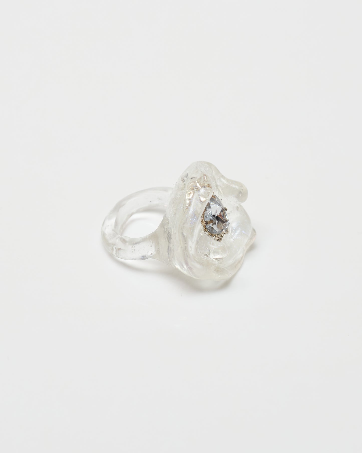 Moon Crater Charm Ring - Clear