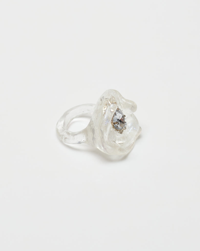 Moon Crater Charm Ring - Clear