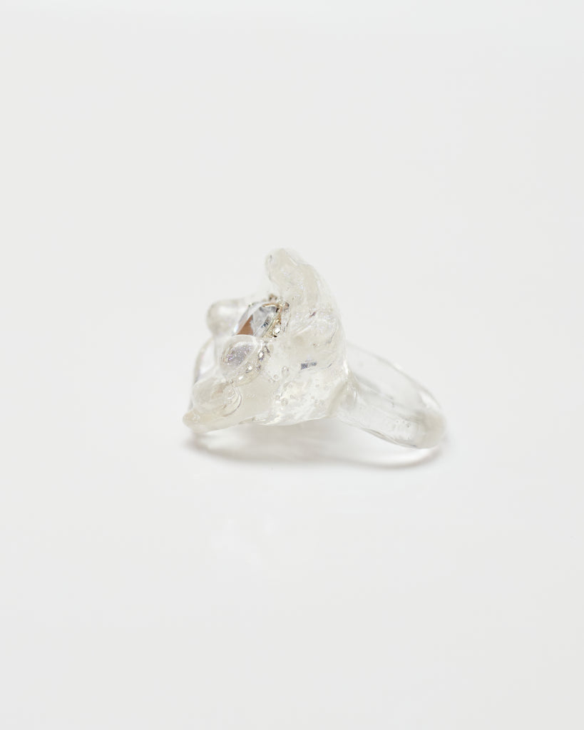 Moon Crater Charm Ring - Clear
