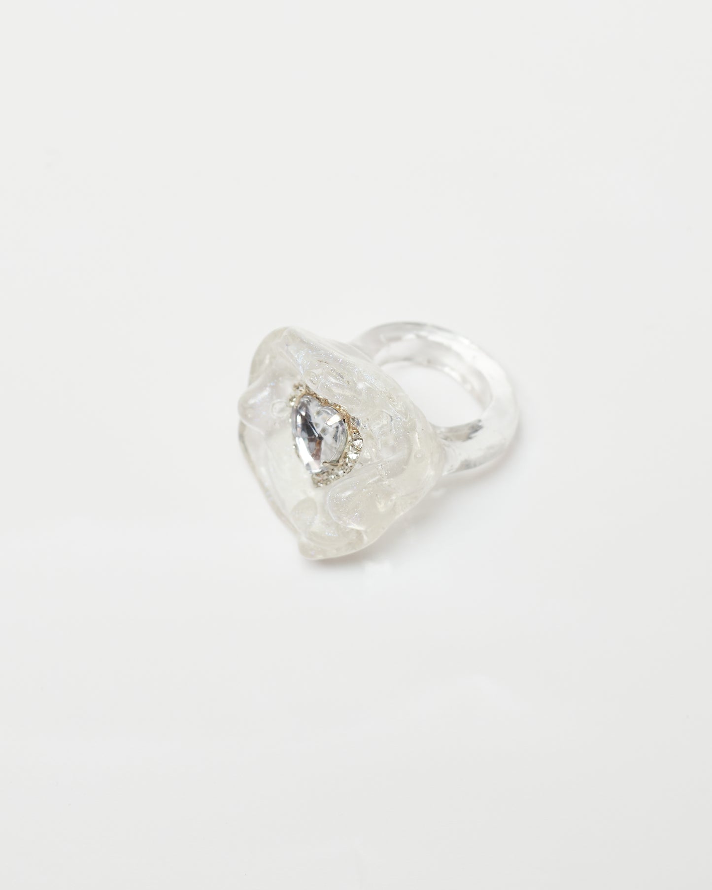 Moon Crater Charm Ring - Clear