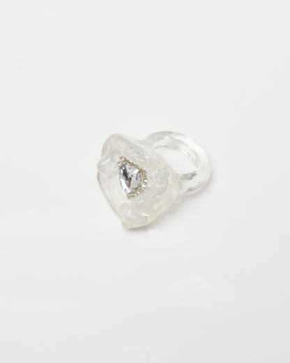 Moon Crater Charm Ring - Clear