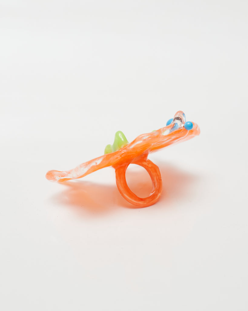 Melted Orchid Ring - Neon Orange