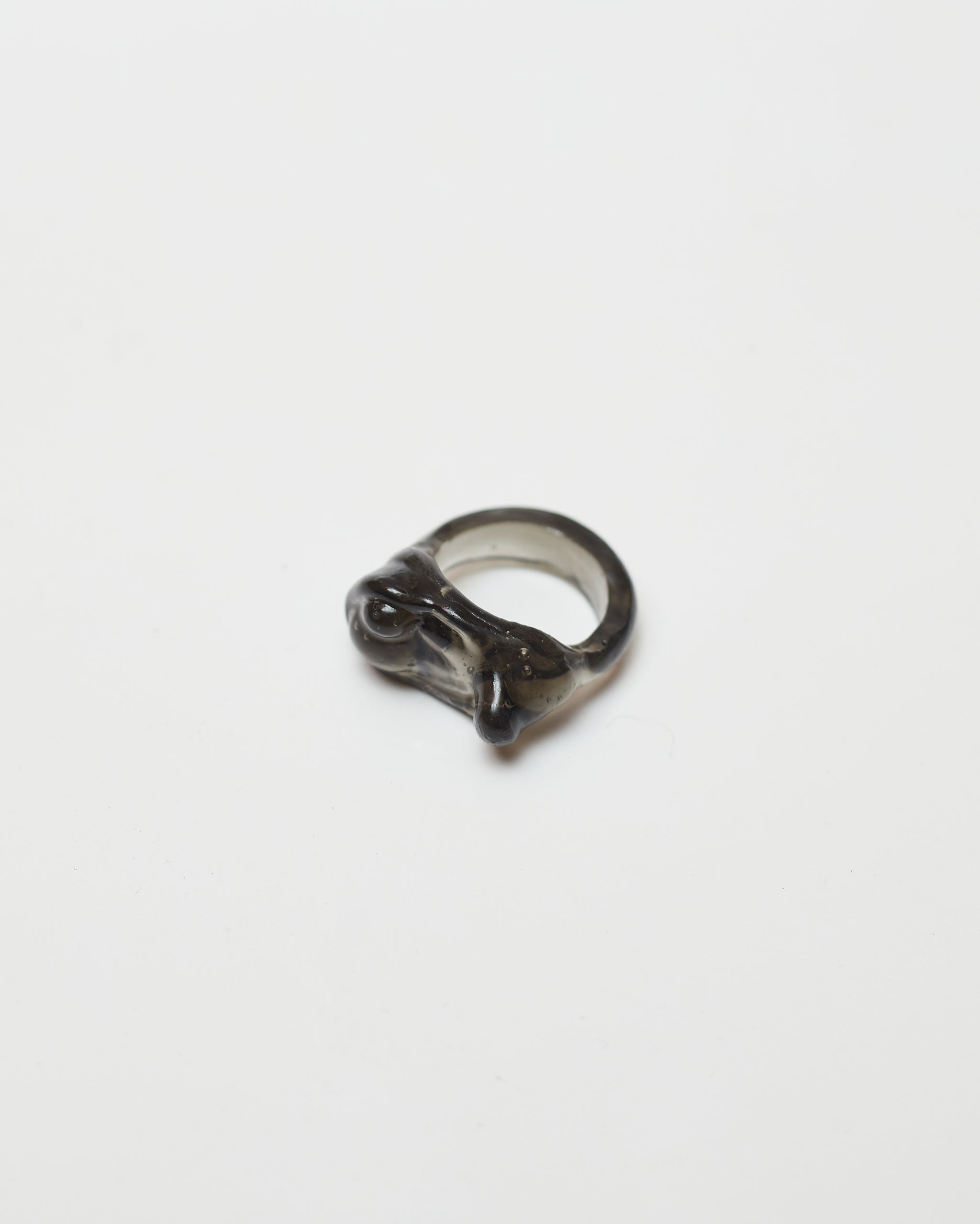 Moon Crater Charm Ring - Black