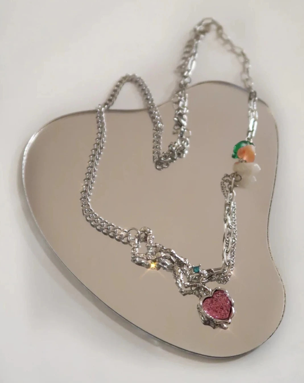 Candy Stone With Heart Necklace