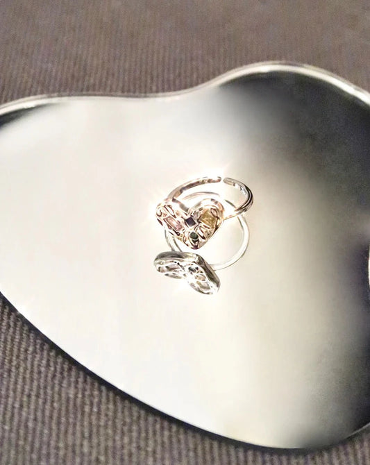 Stone Gem Heart Ring