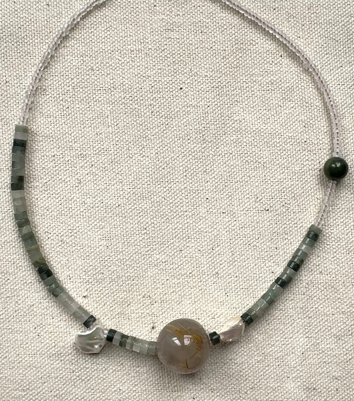 Choker Necklace - Taupe Bauble