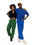 Green straight leg pant with large pockets below knee, two side pockets at hip, button closure, zipper fly, and belt loops