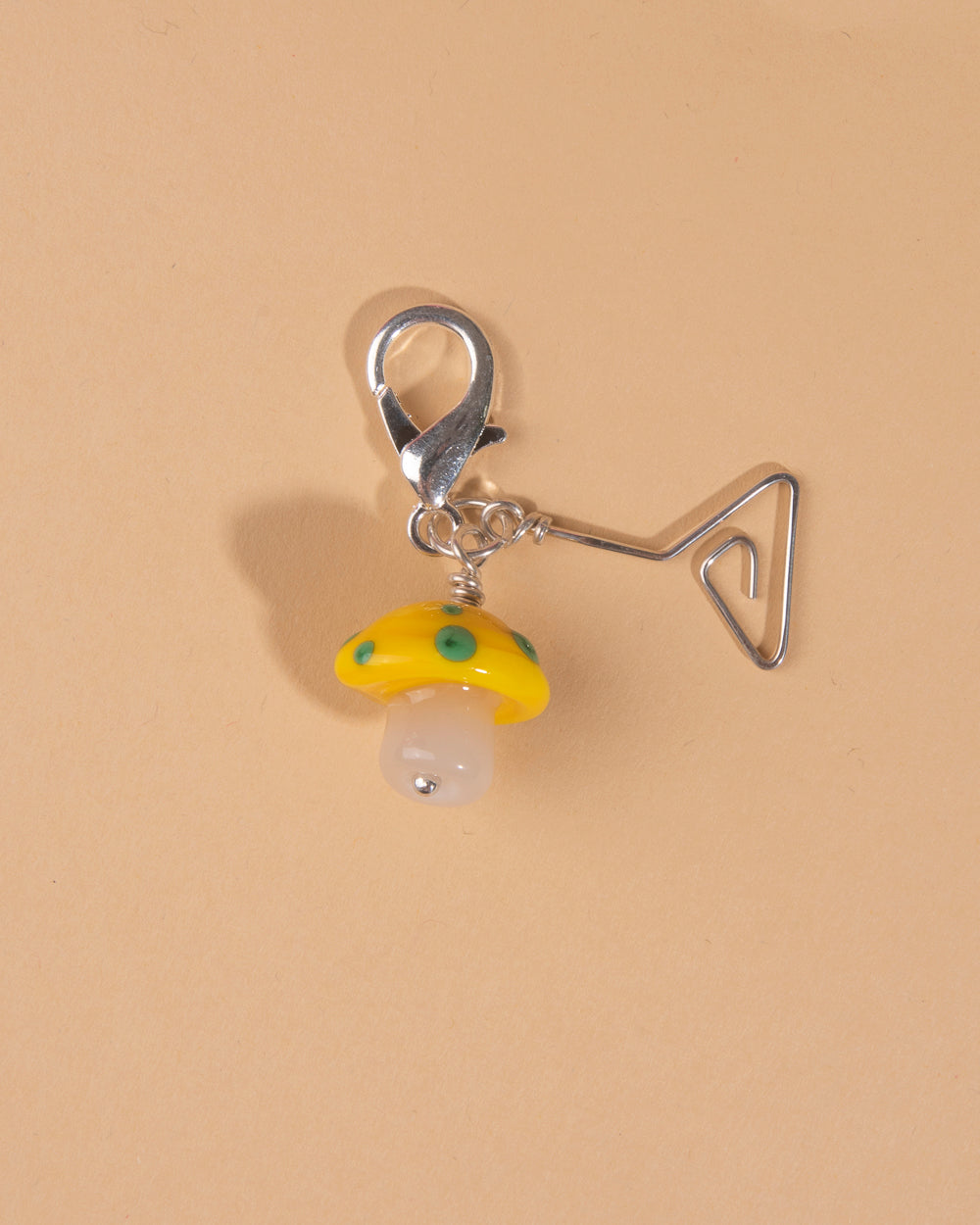 Mushroom Keychain Charm – Yellow Green Triangle