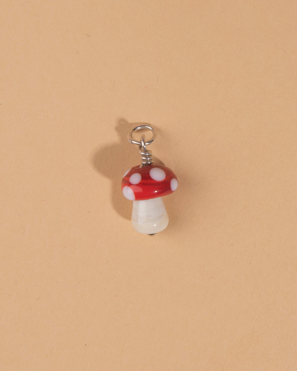 Mushroom Charm –  Red Opaque Stem