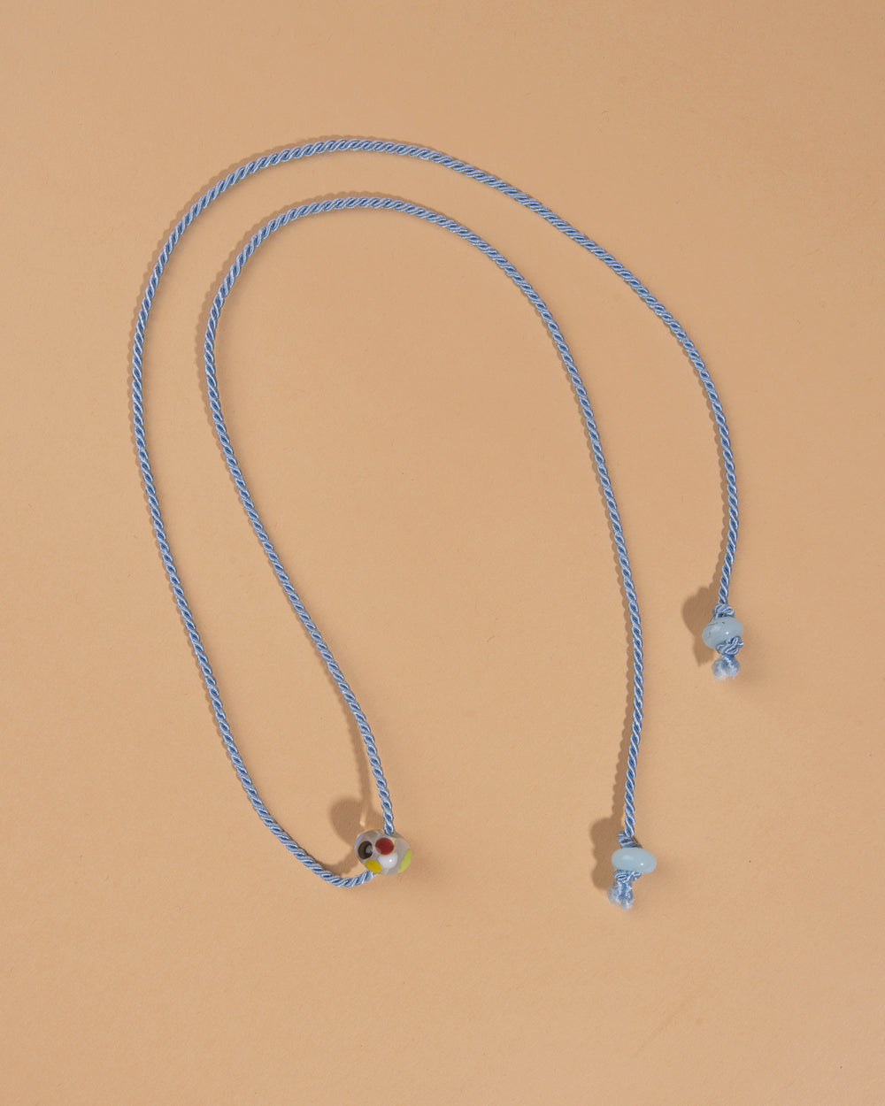 Glass Bead and Rope Necklace – Small Multi Blue