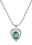 Silver-tone heart necklace set with clear glass stone on ball chain.