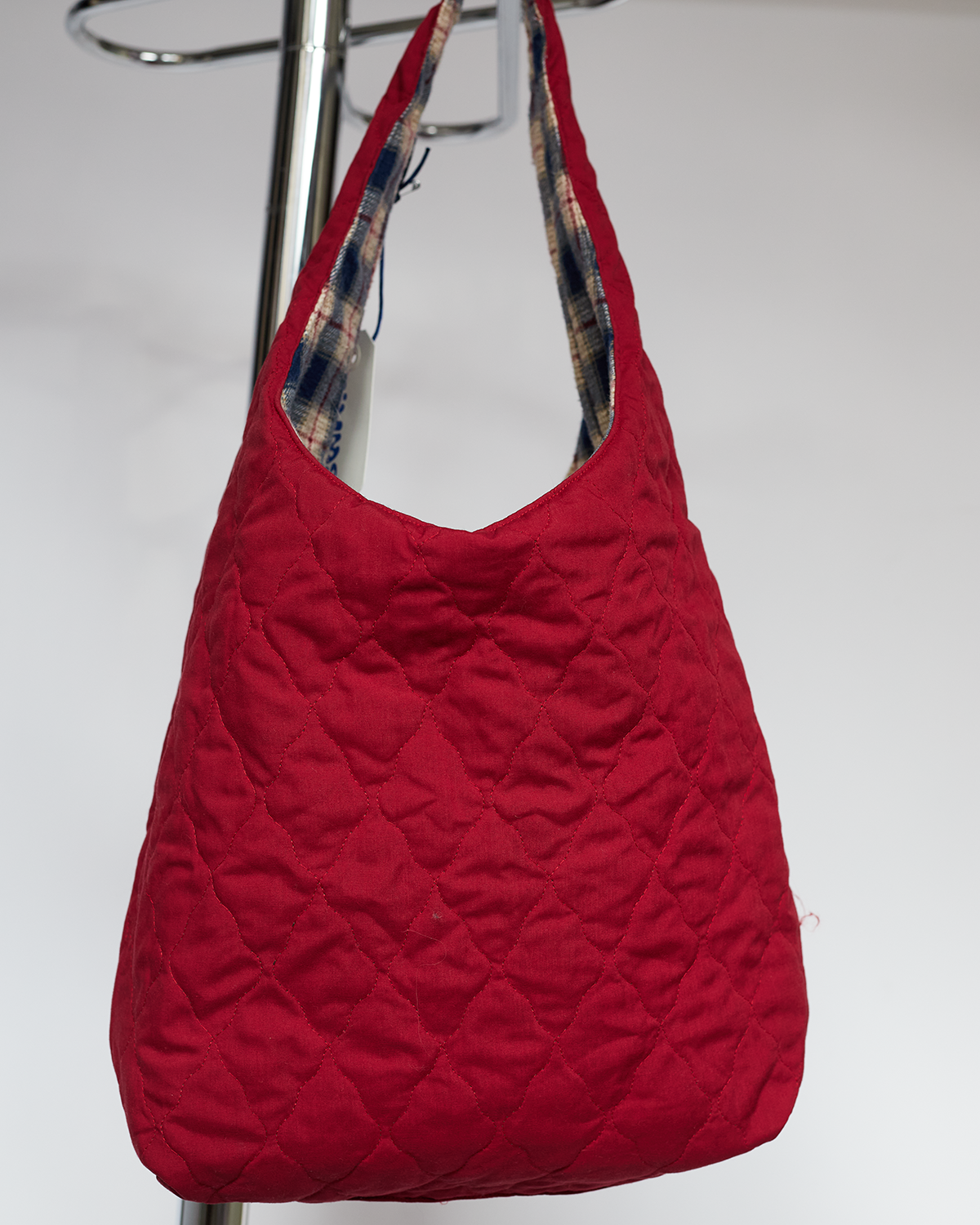 Blue Reversible Hobo Bag