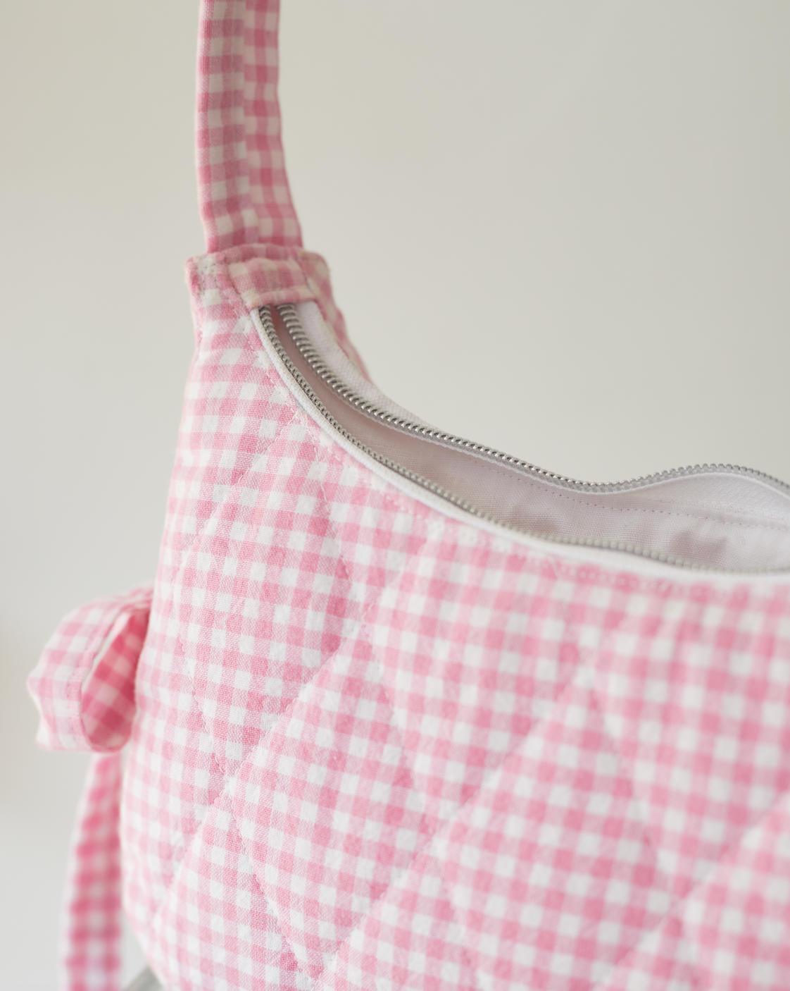 Pink Gingham Mini Bag - Bows