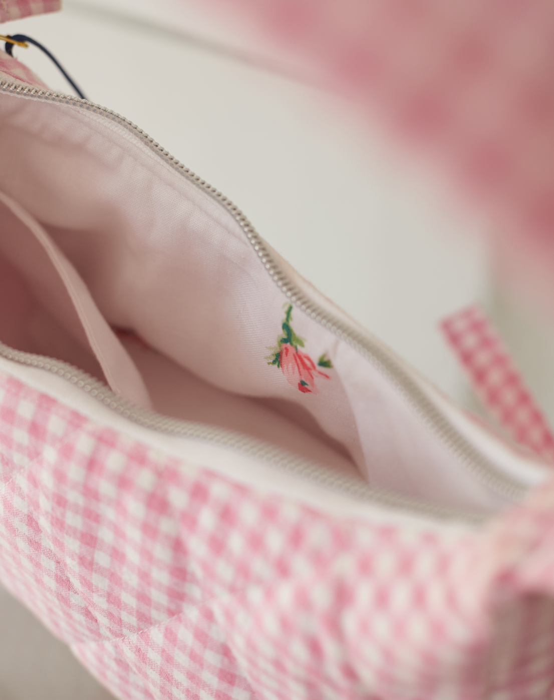 Pink Gingham Mini Bag - Bows