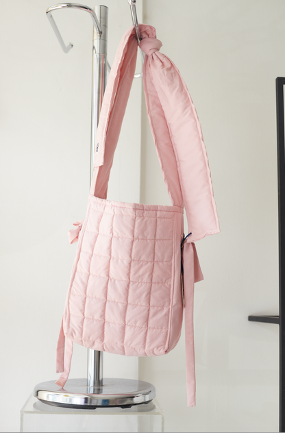 Pink Puffer Tie-Up Tote