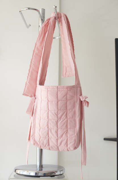 Pink Puffer Tie-Up Tote