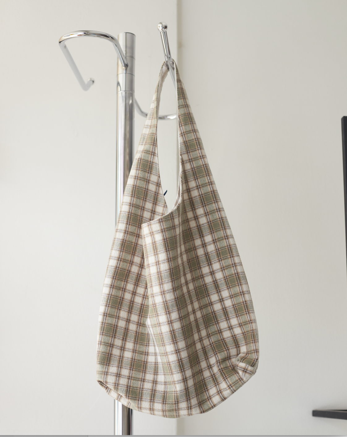 Reversible Plaid Hobo Bag