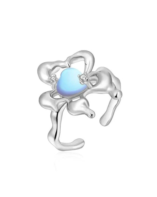 Moonstone Flower Ring