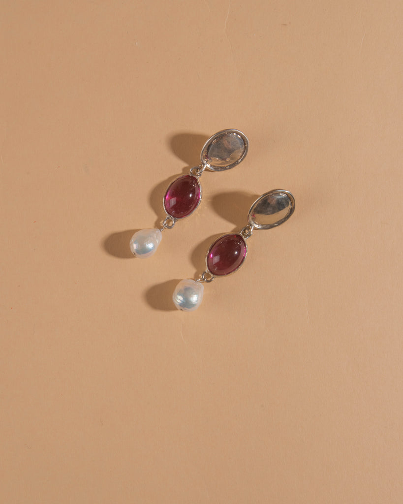 Sirena Earrings - Silver Fuchsia