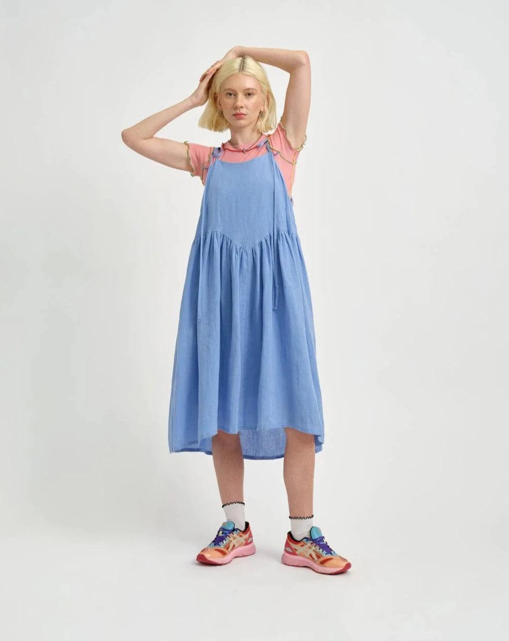 Amelie Dress - Blue Linen
