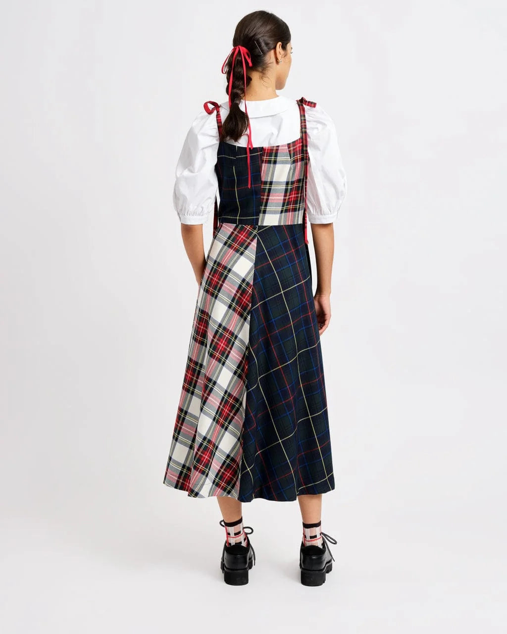 Half-Half Dress – Plaid Combo