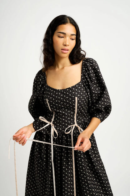 Maria Dress - Black Floral