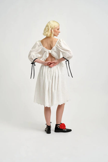 Pascale Dress - White Eyelet